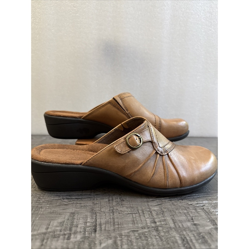 I‎ Love Comfort Women's Leather Clogs Size 8 M Brown Boho Wedge Shannon Mule